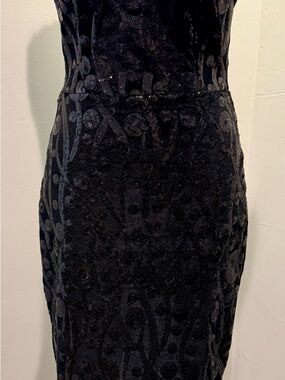 Bettie Page Black Sequin Pattern Midi Dress